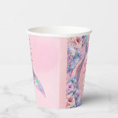 Flower Glitter Mermaid Tail 9th Birthday Papieren Bekers (Rechts)