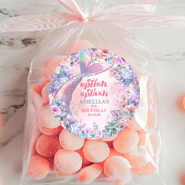 Flower Glitter Mermaid Tail 9th Birthday Ronde Sticker