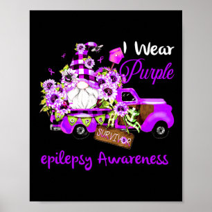 Flower Gnome Survivor Epilepsie Bewustzijn Poster