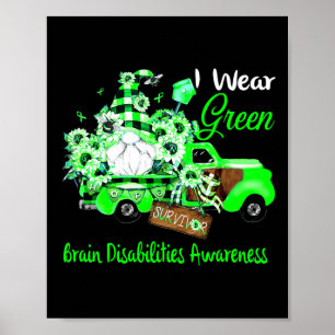 Flower Gnome Survivor Hersenen Disabilities Awaren Poster