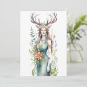 Flower Goddess Ostara Spring Equinox Sabbat Feestdagenkaart (Staand voorkant)