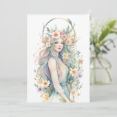 Flower Goddess Ostara Spring Equinox Sabbat Feestdagenkaart (Staand voorkant)