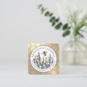 Flower Gold Honeycomb Bee Honey Visitekaartje (Staand voorkant)
