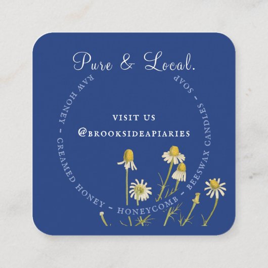 Flower Gold Honeycomb Bee Honey Visitekaartje (Achterkant)