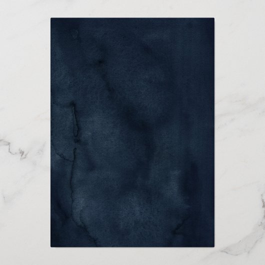 Flower Golden Butterfly Navy Quinceanera Folie Uitnodiging (Achterkant)