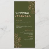 Flower Green Simple Elegance Wedding Menu (Voorkant)