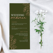 Flower Green Simple Elegance Wedding Menu