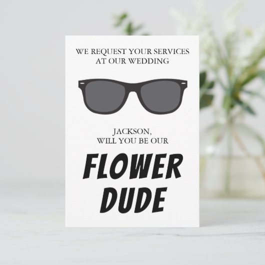 Flower guy-kaartje (Staand voorkant)