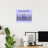 Flower Hannukah Menorah Print (Thuiskantoor)
