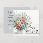 Flower Happy Mother's Day Kaart (Voorkant / Achterkant)