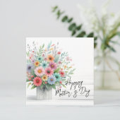 Flower Happy Mother's Day Kaart (Staand voorkant)