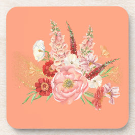 Flower Hard Plastic Vierkant Onderzetter Set