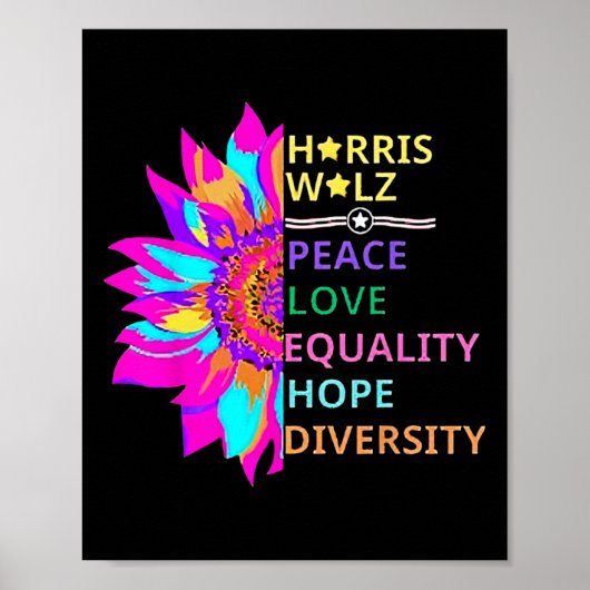 Flower Harris Wheimer 2024 Peace Love Equality Hop Poster (Voorkant)