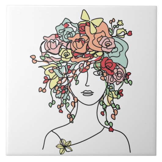 Flower Head Tegel Jasmine Tegeltje (Voorkant)