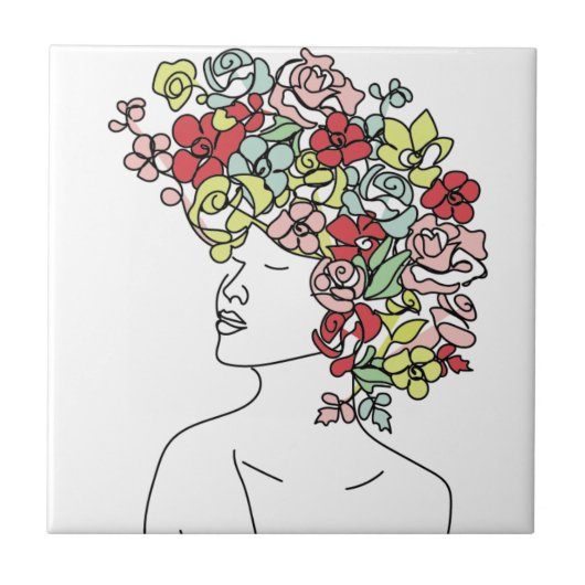 Flower Head Tegel Lulu Tegeltje (Voorkant)