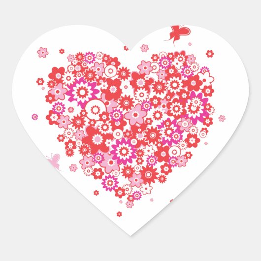 Flower Heart 1 Sticker (Voorkant)