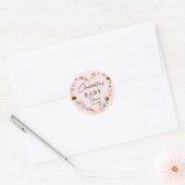 Flower-Heart-Baby shower Ronde Sticker (Envelop)