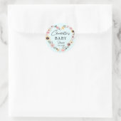 Flower-Heart-Baby shower Ronde Sticker (Tas)