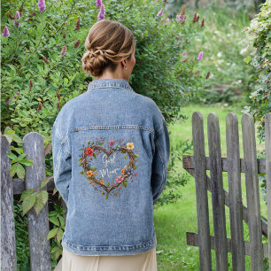 Flower Heart Persoonlijke Meisje Moeder Spijkerjas Denim Jacket