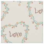 Flower Hearts Love Fabric Stof (Close Up)