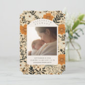  Flower Herfst 2 Fotogeboorteaankondiging Kaart (Staand voorkant)