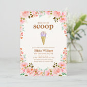 Flower Hier is het Scoop Ice Cream Baby shower Kaart (Staand voorkant)