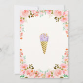 Flower Hier is het Scoop Ice Cream Baby shower Kaart (Achterkant)