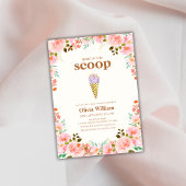 Flower Hier is het Scoop Ice Cream Baby shower Kaart