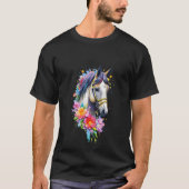 Flower Horse Spring Natuur Paardenliefhebbers Voor T-shirt (Voorkant)