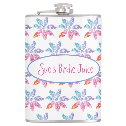 Flower Icon Flask Heupfles (Voorkant)