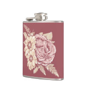 Flower Illustratie aangepaste naamkolf Heupfles (Links)