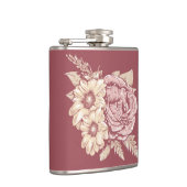 Flower Illustratie aangepaste naamkolf Heupfles (Rechts)