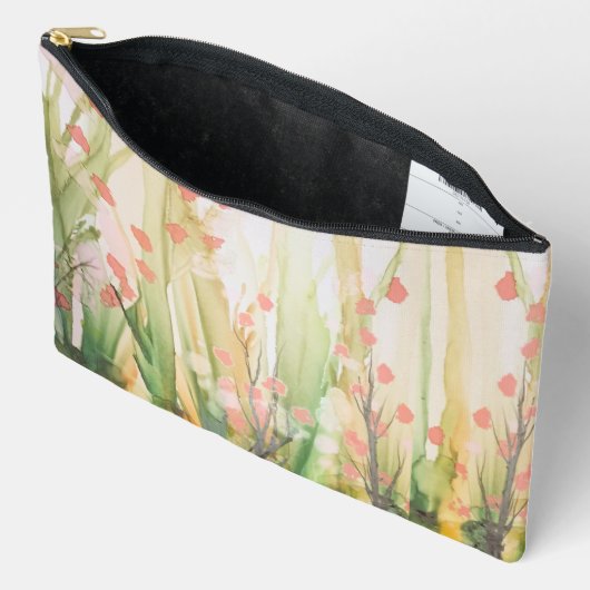 Flower in the Forest Print Cosmetic Bag Etui (Open)
