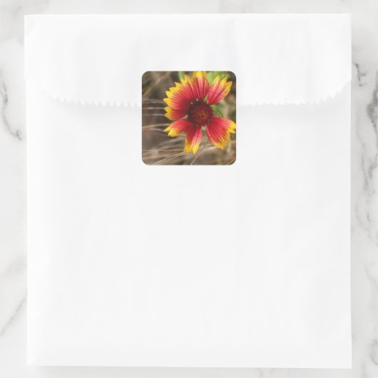 Flower in the Wind Vierkante Sticker (Tas)