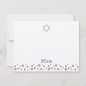 Flower Jewish Star van David Bat Mitzvah Dank je Bedankkaart (Achterkant)