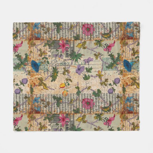 Flower Junk Modern Journal Scrapbook Fleece Deken (Voorkant (Horizontaal))
