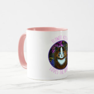 FLOWER KITTEN CAT COFFEE MOK