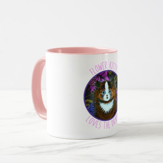 FLOWER KITTEN CAT COFFEE MOK (Voorkant links)