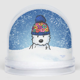 Flower Knit Hat Westie Sneeuwbol