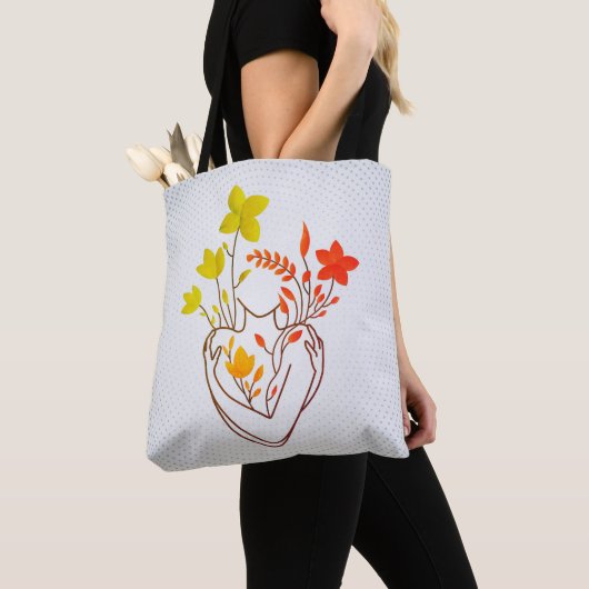 Flower Lady - kleurrijk gezegende mix-editie Tote Bag (Dichtbij)