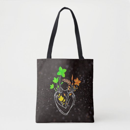 Flower Lady - Kleurrijke Day Dark Mix Edition Tote Bag (Voorkant)