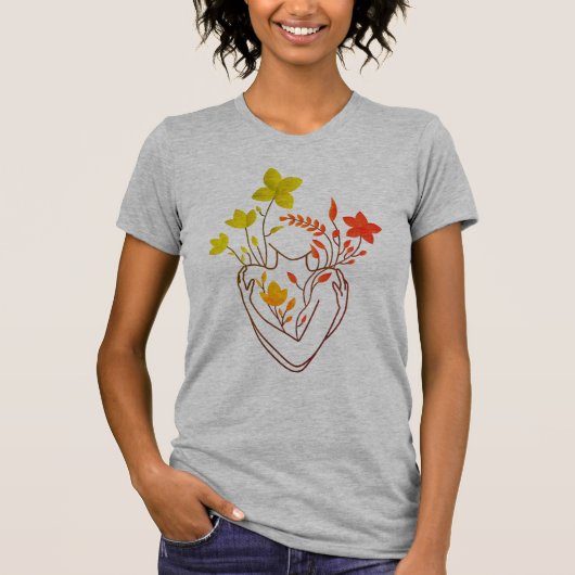 Flower Lady - Kleurrijke Lady Retro Edition T-shirt (Voorkant)