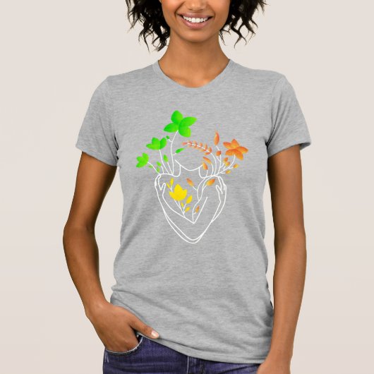 Flower Lady - Kleurrijke Retro Day Edition T-shirt (Voorkant)