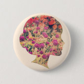 Flower Lady Ronde Button 5,7 Cm (Voorkant)