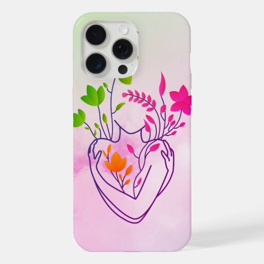 Flower Lady - Roze Deluxe Edition iPhone Hoesje (Achterkant)