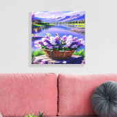 Flower Landscape Digitale Kunst Canvas Afdruk (Insitu (Woonkamer))