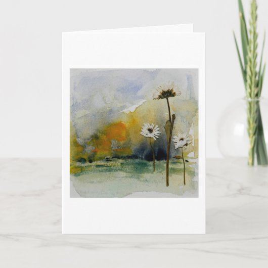 Flower Landscape Greeting Card Blank Inside  Kaart (Voorkant)