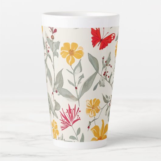 Flower Large Latte Mok (Voorkant)