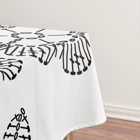 Flower & Leaf Crochet Chart Pattern (met zijkanten Tafelkleed (Voorbeeld)