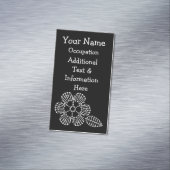 Flower & Leaf Crochet Chart (Zwart-wit) Visitekaartje Magneet (Voorbeeld)